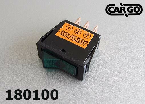 Прекидач 12v 16amp on-off зелена