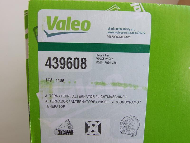 Алтернатор valeo 12v 140a 6pk vw t5 2.0 tdi 09- caddy 1.9sdi