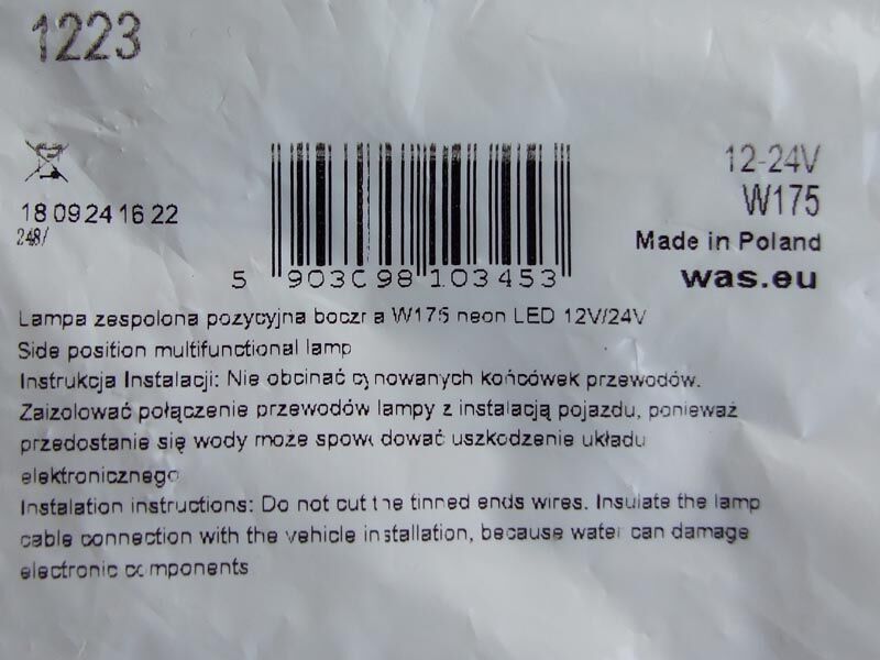 Габаритно светло led жолто со носач 115.3x41.3 (две ленти 8 диоди)